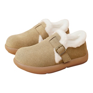 回力女鞋勃肯鞋2025冬季新款加绒厚底雪地靴保暖毛毛鞋子大头棉鞋