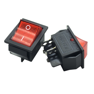 船型开关翘板电源按钮KCD4自复位4脚2档6脚三档船型开关电焊机16A