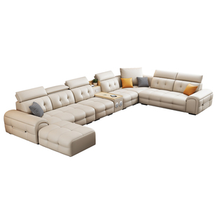 劳伦斯真皮沙发客厅2026新款大户型中古风意式轻奢高级感组合家具