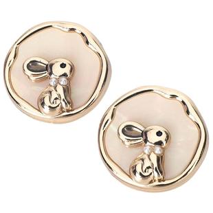 金属兔子纽扣小香可爱风大衣风衣高端精致时尚外套扣子皮大衣配件