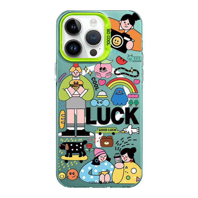 ANGYING ×集市插画适用iPhone17Promax手机壳15磁吸支架苹果16pro保护套14网红创意全包防摔潮牌
