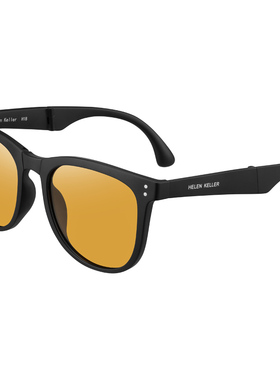 海伦凯勒新款偏光折叠太阳镜女时尚圆框便携防紫外线墨镜男HK602