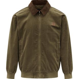 CAT卡特春季新品男士经典工装哈灵顿拉链外套灯芯绒翻领夹克