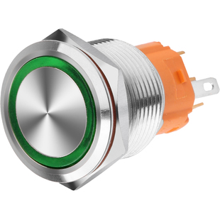 16mm19mm蓝波金属按钮开关双色三色环形电源符号自锁复位24V220V