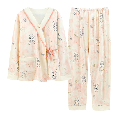 带胸垫月子服夏季纯棉产后