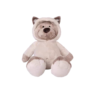 戴帽雪狸猫丑萌公仔抱枕情侣毛绒玩偶可爱大号儿童压床娃娃结婚礼