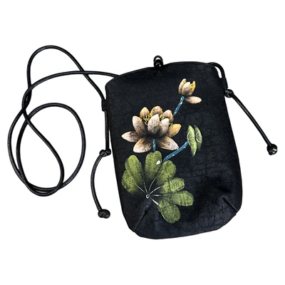 萧娘【手机包】缎龟香云纱桑蚕丝手机包时尚百搭国风单肩包2478