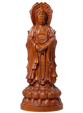 三面雕刻大厅三面观音菩萨花梨木