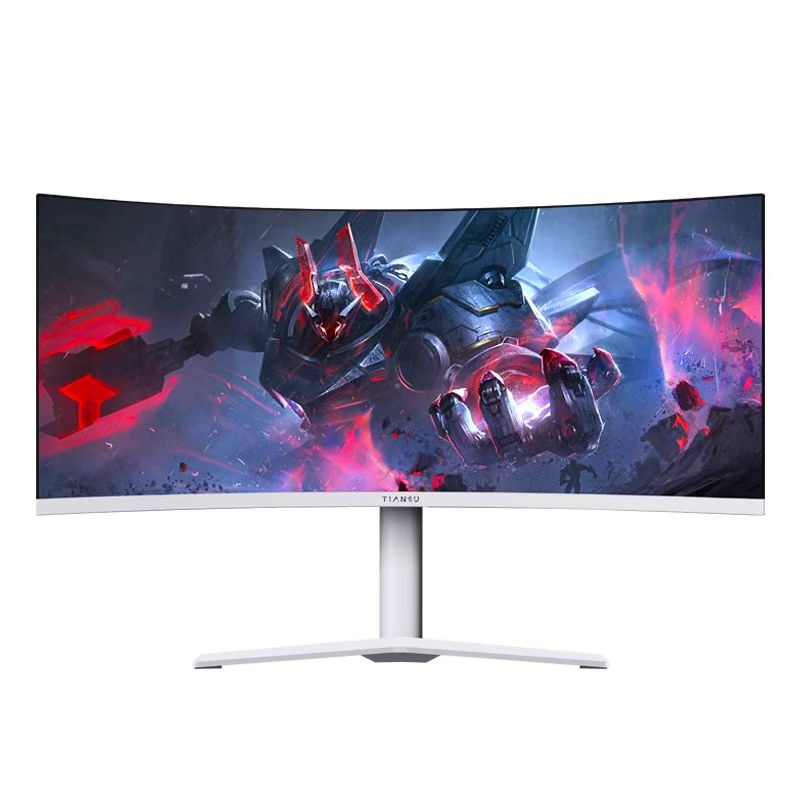 34英寸4K240HZ带鱼屏显示器电竞曲面白电脑21:9升降炒股大屏宽屏