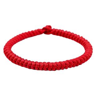 金刚结手绳简约款红色男女情侣款2026本命年手工编织红绳手链粗款