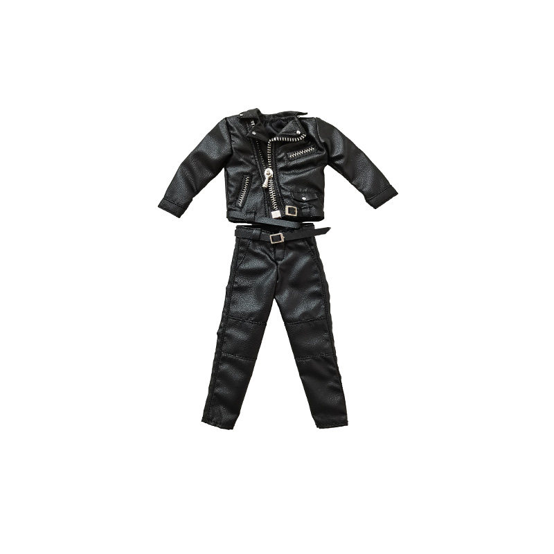 1/12兵人衣服6寸romankeyNW壮方大头终结者朋克机车夹克皮衣套装