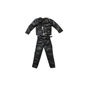 1/12兵人衣服6寸romankeyNW壮方大头终结者朋克机车夹克皮衣套装