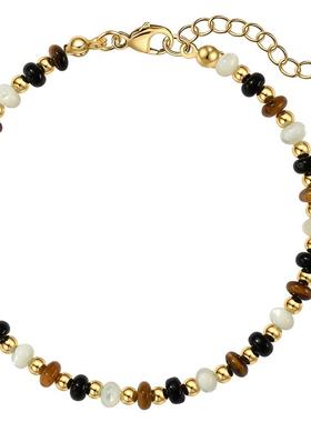 天然虎眼石手链女串珠手饰品