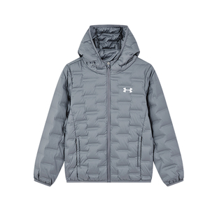 安德玛童装秋冬儿童轻薄羽绒服三防鸭绒男女童短款保暖连帽外套