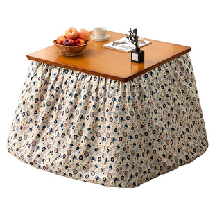 烤火桌子家用可折叠实木烤火架冬季取暖餐桌长正方形炕桌简易新款