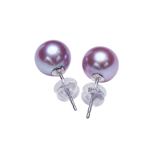 RUANS/阮仕星空珠珍珠耳钉女 18K金紫光耳环 女天然淡水珍珠耳饰