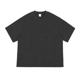 Z POCKET美式cleanfit小领口Boxy宽松纯色短袖T恤潮牌男女打底衫