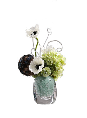 妖及ins风玻璃花瓶仿真花摆件