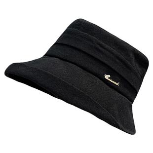 2025新款渔夫帽子女夏日本和纸遮阳防晒帽时尚优雅卷边字母太阳帽