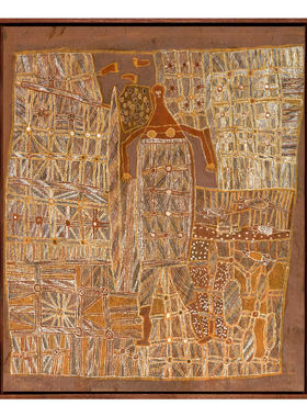 澳大利亚《树皮画》中古风高级感抽象客厅装饰画玄关餐厅简约挂画