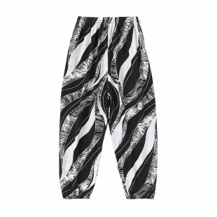 儿童防蚊裤夏季棉绸薄款冰丝女童人造棉灯笼裤子男童宝宝睡裤纯棉