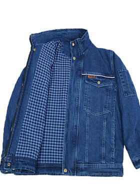 纯棉双层牛仔电焊工作服套装防烫