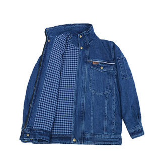 牛仔电焊工作服套装男纯棉双层加厚劳保服防烫国家电网电工服工装