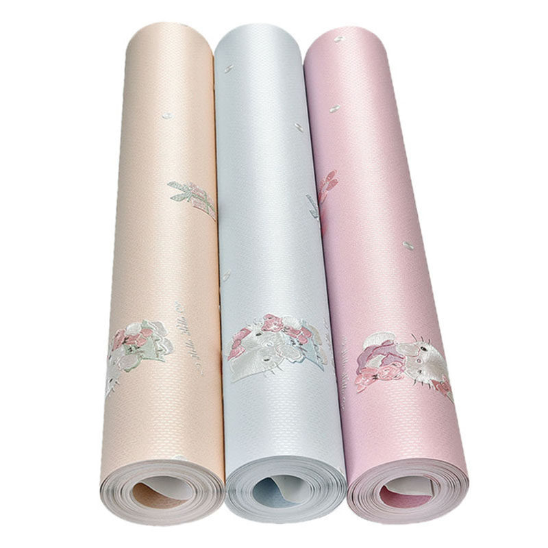 儿童房卡通风凯蒂kt猫环保墙纸