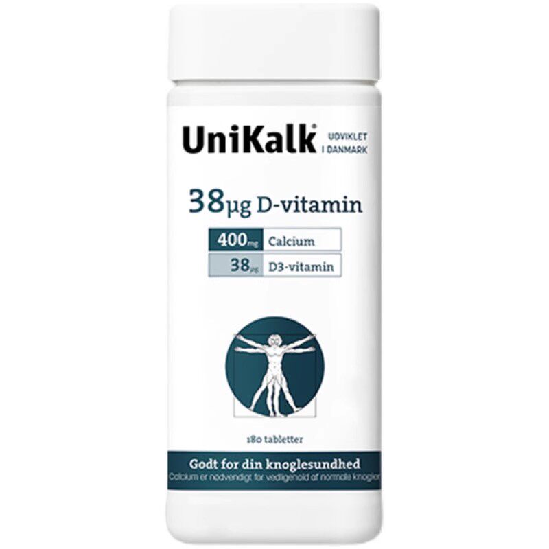 丹麦UNIKALK中老年成人日照钙片