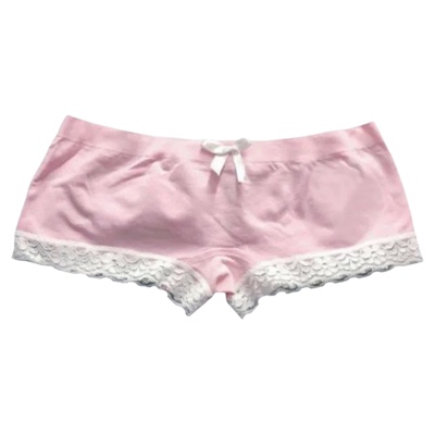 Lace lace patchwork with ribbed shorts蕾丝花边拼接带罗纹短裤