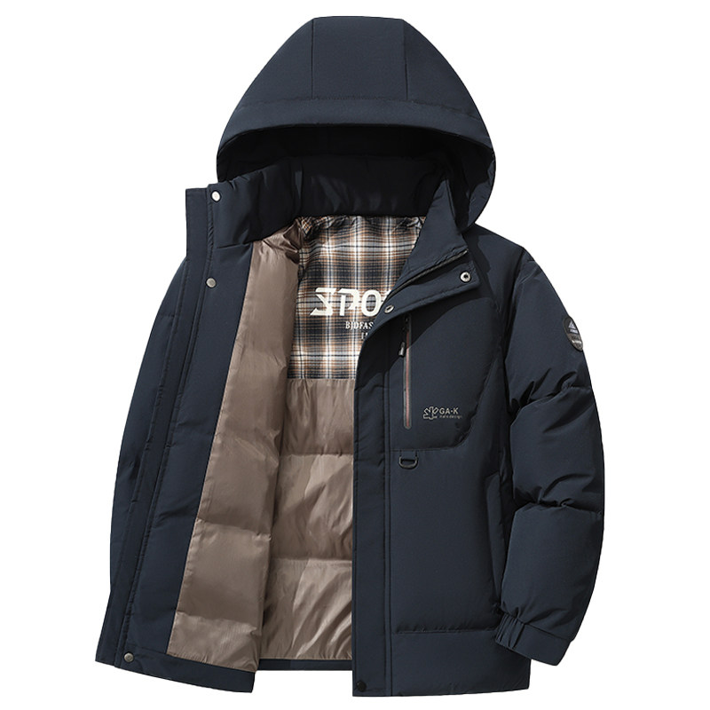 中老年棉衣男爸爸装棉袄冬季加绒加厚外套连帽老年人棉服大码冬装