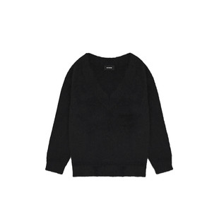 【特惠】WE11DONE女士23秋冬马海毛混纺长袖V领纯色毛衣