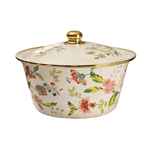 加厚搪瓷碗盖碗盖盆汤盆搪瓷碗搪瓷盆汤碗猪油盆中药碗瓦盆和面盆