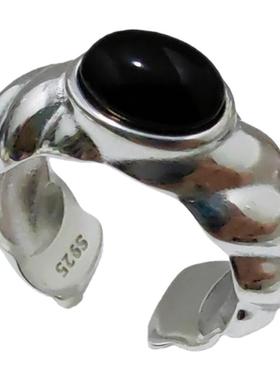 S925纯银实心女素圈光面戒指