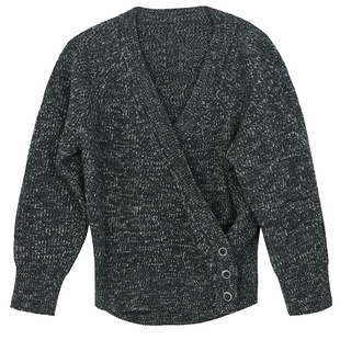 Lavinia 春秋新款黑色通勤气质修身叠搭针织衫连衣裙套装女