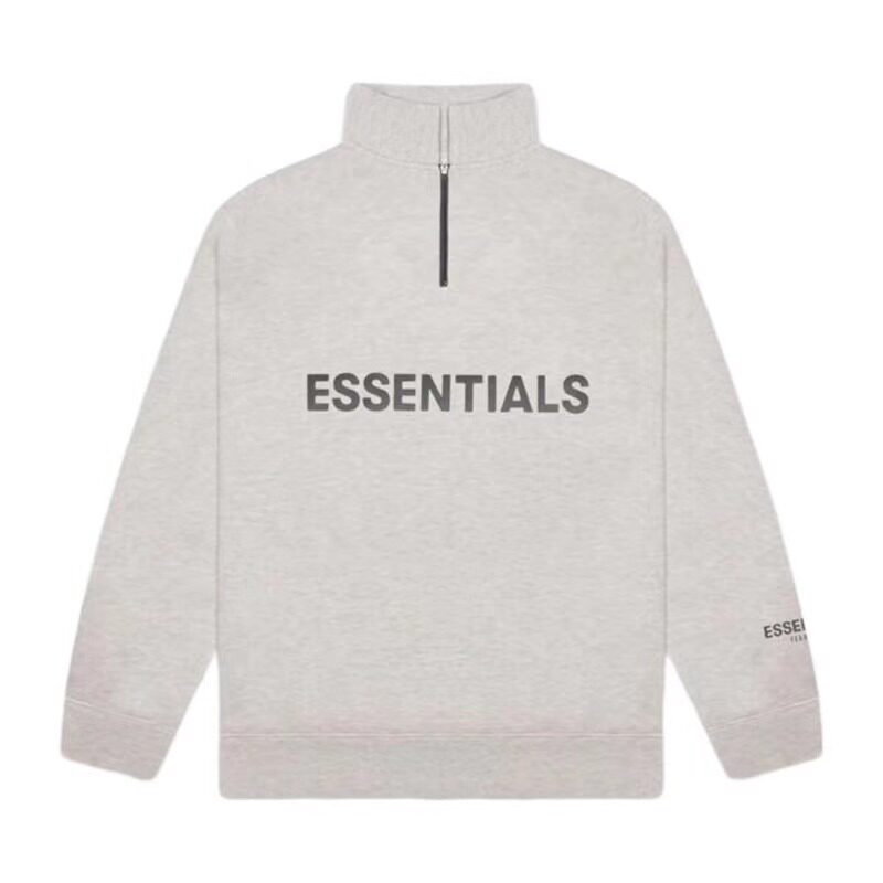 FOG Essentials 20fw 胸前字母印花LOGO 半拉链套头卫衣 加绒外套