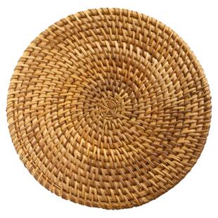 禾风 手工编织越南藤编杯垫 茶具藤木养壶垫 越南老藤编杯垫包邮