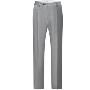 【高腰】柏品高支纯羊毛灰西裤男士春新商务职业正装四季直筒裤子