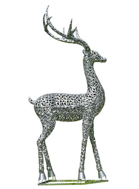 铁艺户外镂空梅花鹿雕塑