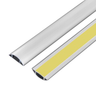 铝合金半圆弧形地线槽明装加厚铝金属线槽明线防踩走线槽免钉神器