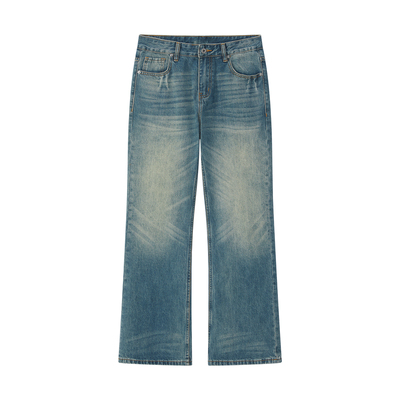 CountryMoment【男女同款】猫须纹微喇叭牛仔裤美式复古阔腿长裤