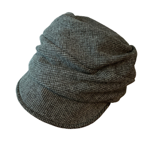 日系山本风褶皱黑色针织贝雷帽女秋冬保暖显脸小复古报童画家帽子