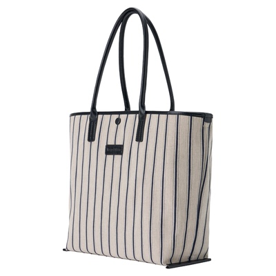 山口美袋棉麻条纹托特包