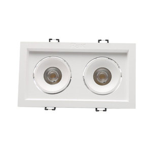 三雄极光led射灯星际格栅灯COB双头嵌入式天花灯可调方形斗胆筒灯