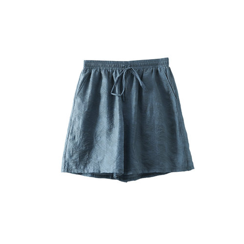 美丽客栈原创高端大码女装加肥加大特大天丝提花短裤套装裤子热裤
