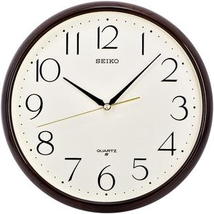 SEIKO日本精工11寸复古挂钟大理石花纹边框客厅卧室创意家用时钟