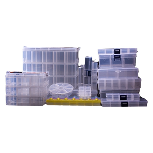 透明塑料盒螺丝小号收纳盒五金储物盒元件工具电子零件盒子有盖