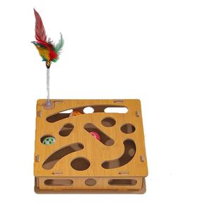 猫咪玩具自嗨解闷神器消耗体力益智游戏盒逗猫棒铃铛迷宫盒子用品