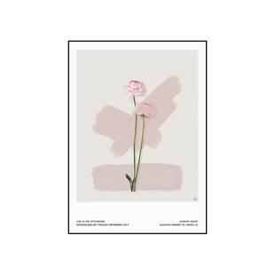 ins风装饰画北欧卧室床头壁画现代简约客厅挂画花卉海报桌面摆画