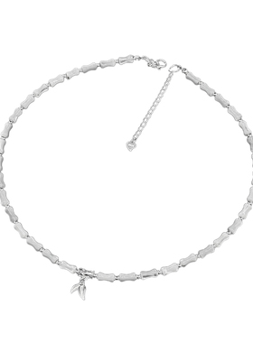 原创白竹925纯银天然白贝项链